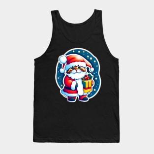 Kitten dressed as Santa Claus, Christmas Tank Top